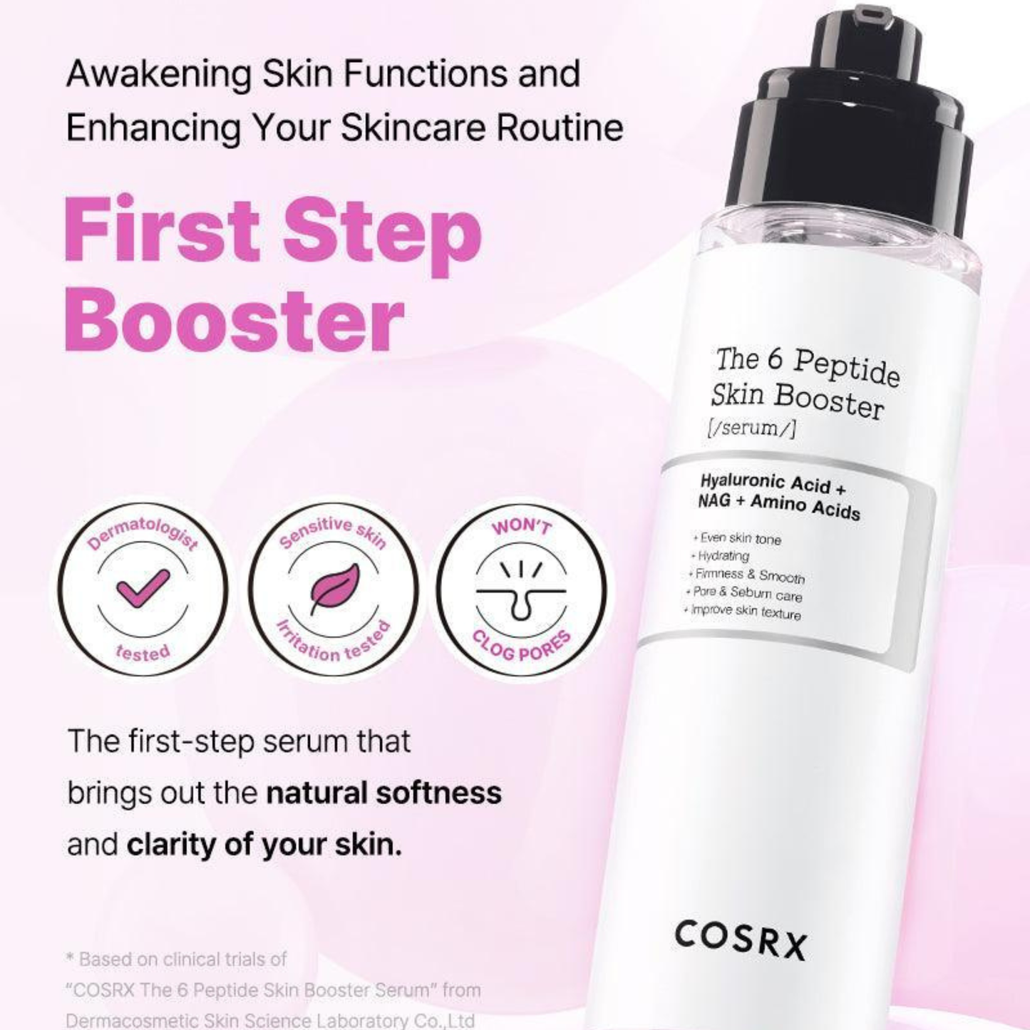 COSRX 6X Peptide Collagen Skin Booster Toner Serum for Dull & Uneven Skin, Preps Skin with Copper Peptides, GHK-Cu, Skin Renewal Boosting Facial Essence, Korean Skin Care, 5.07 oz